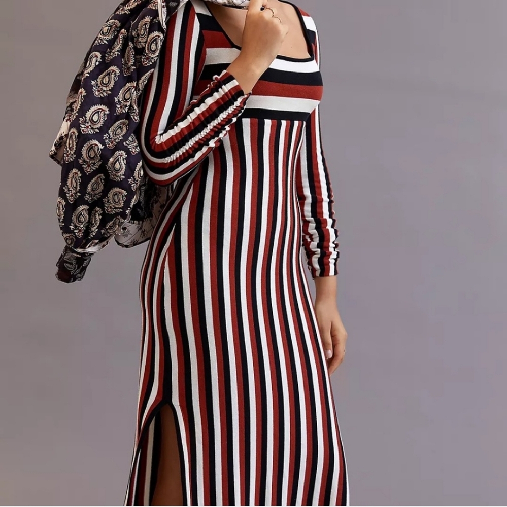 Anthropologie Maeve striped knit dress Sz S NWT